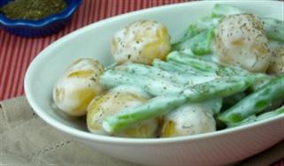 foto da receita Salada de vagens e batata bolinha com dill