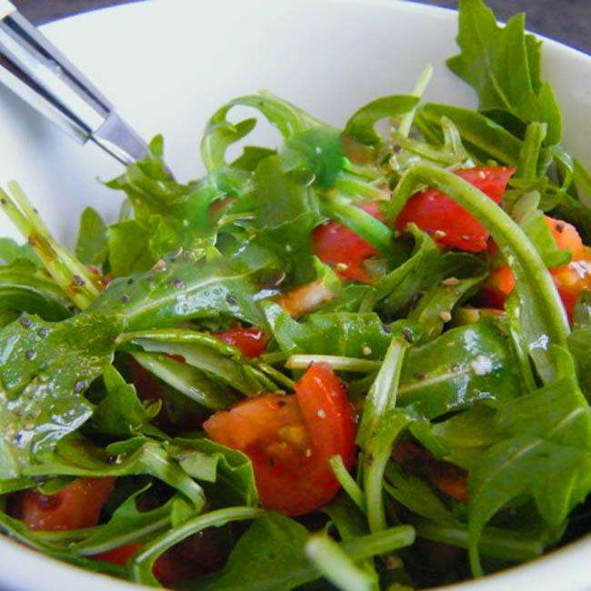 foto da receita Salada de agrião,   azeitona e brócolis  