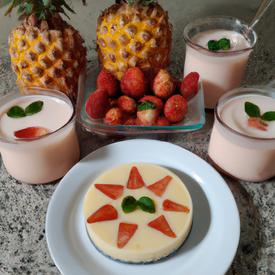 abacaxi+gelatina de morango+creme de leite