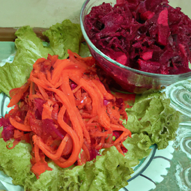salada de cenoura, beterraba e repolho
