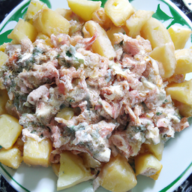 salada de batata com atum