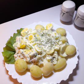 salada de batatas e ovos