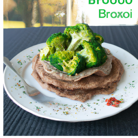panqueca de carne/brocolis