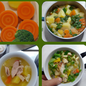 Sopa de legumes e frango