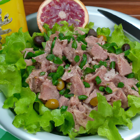 Salada de atum com feijao vermelho