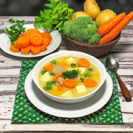 Sopa de Aborinha,  batata e cenoura (porção 1 concha)