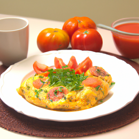 omelete com tomate