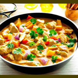 Chicken,apple and vegetable curry