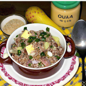 Sopa de feijão com quinoa e aveia