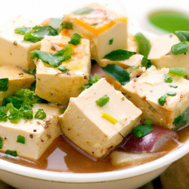 Tofu com molho  Worcestershire