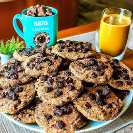 Cookies integrais com chocolate