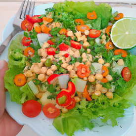 salada de soja com legumes