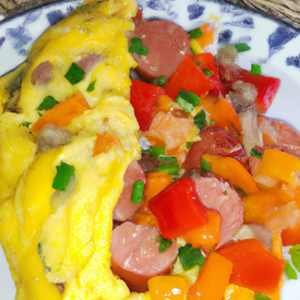 Omelete de legumes com salsicha