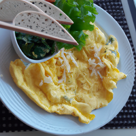 omelete de ricota  e agriao