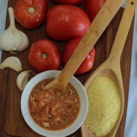 Molho para saladas de tomate e linhaça
