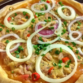 recheio para pizza de pimentão/atum