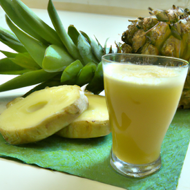 suco de abacaxi com couve e gengibre