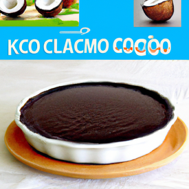 Flan de Côco co calda de chocolate