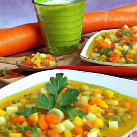 sopa de legumes e lentilha
