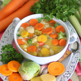 Sopa de legumes com paleta
