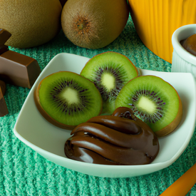Kiwi coberto de chocolate