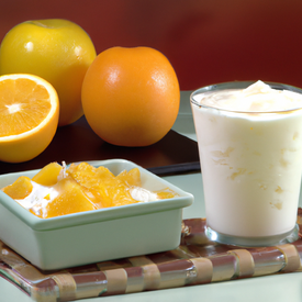 iogurte com maçã e laranja