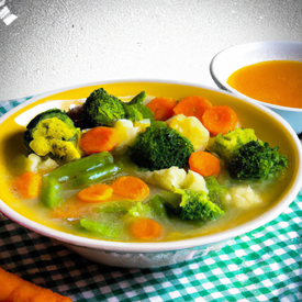 Sopa de brócolis com cenoura