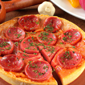 Pizza de pepperoni com catupiry