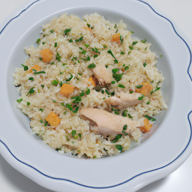 Risoto de arroz integral com frango