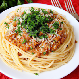 Spaghetti com almôndegas