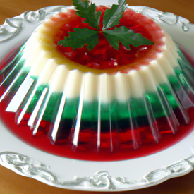 gelatina colorida com creme branco