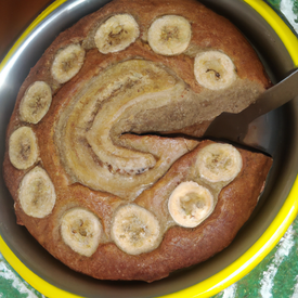 bolo de banana sem farinha e sem açucar (aveia)