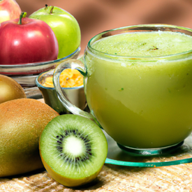 Suco de maçã verde com kiwi