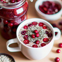 foto da receita Overnight oats com cranberry