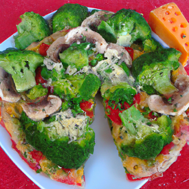 pizza rap 10 com brocolis e vagem