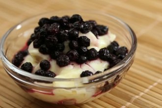 foto da receita Manjar branco com calda de blueberry
